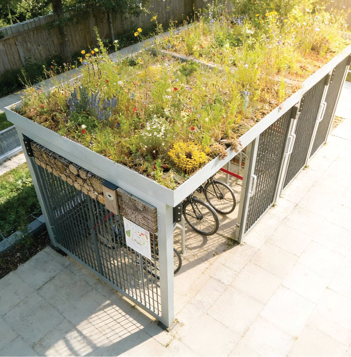 Green roof cycle shelter